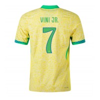 Billiga Brasilien Vinicius Junior #7 Hemma fotbollskläder Copa America 2024 Kortärmad